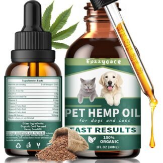 Hemp Oil for Dogs & Cats, Anxiety & Stress Relief Drops with Omega 3-6-9,Hemp Oil Helps with Pain, Stress, Sleep, Arthritis, Seizures Support, Calming Pet Supplement for Small &...