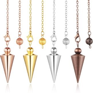 Hicarer 4 Pieces Copper Metal Dowsing Spiritual Point Pendulum Copper Pointed Pendant Pendulum Meditation Sets for Healing Chakra Balance Meditation Scrying Dowsing - lunas-mystic-emporium.com Hicarer 4 Pieces Copper Metal Dowsing Spiritual Point Pendulum Copper Pointed Pendant Pendulum Meditation Sets for Healing, Chakra, Balance Meditation, Scrying, Dowsing...