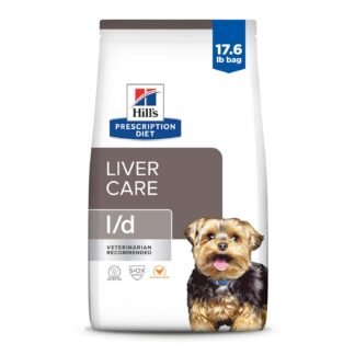Hill's Prescription Diet l/d Liver Care Chicken Flavor Dry Dog Food, Veterinary Diet, 17.6 lb. Bag