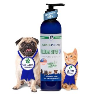 HOLISTIC PET CARE Colloidal Silver Gel – Natural Healing Gel for Pets, Non-Irritating Formula for Skin Irritations, Minor Abrasions, and Dryness, Soothing and Gentle, 8oz Bottle