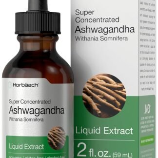 Horbäach Ashwagandha Liquid Drops | 2 Fl Oz | Tincture Extract for Women and Men | Alcohol Free Supplement | Withania Somnifera Root | Vegetarian, Non-GMO, and Glute