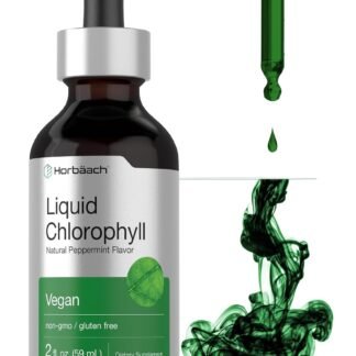 Horbäach Liquid Chlorophyll Drops | 2 oz | Vegan, Non-GMO, and Gluten Free Formula | Natural Peppermint Flavor