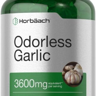 Horbäach Odorless Garlic Softgels 3600 mg | 200 Count | Ultra Potent Garlic Extract | Non-GMO & Gluten Free Supplement