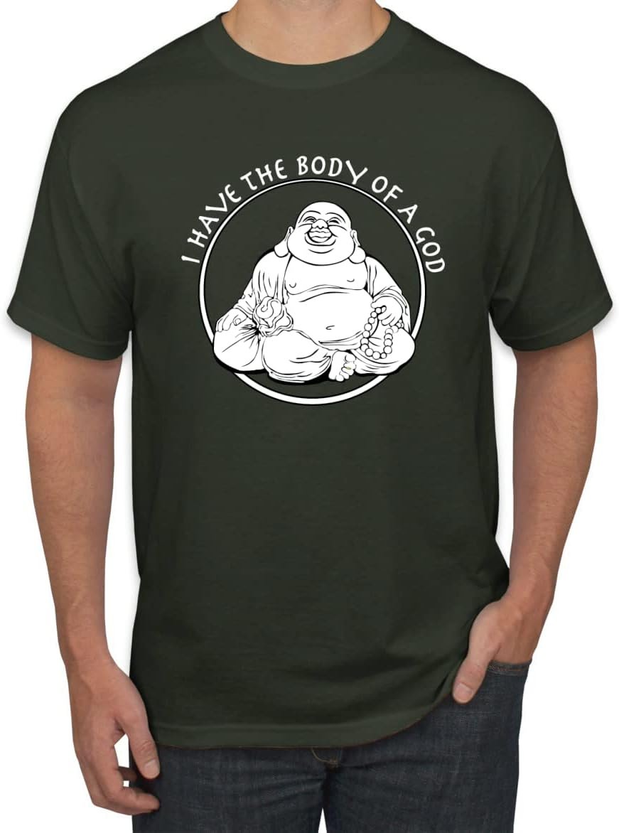 I Have The Body of a God Funny Buddha Zen Pop Culture Mens Graphic T-Shirt - lunas-mystic-emporium.com I Have The Body of a God Funny Buddha Zen Pop Culture Men's Graphic T-Shirt