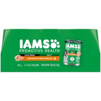 IAMS Proactive Health Adult Wet Dog Food Classic Ground with Chicken and Rice, 13 oz. Cans (6 Count, Pack of 1)