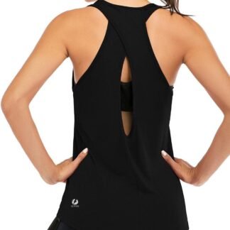 ICTIVE Womens Cross Backless Workout Tops for Women Racerback Tank Tops Open Back Running Muscle Tank Yoga Shirts