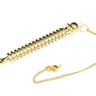Jet 16 Isis Brass Metal Dowsing Pendulum Healing Chakra Balancing for Reiki Guidance Approx 8 inch Long with Chain.