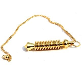 Jet 16 Isis Gold Plated Metal Pendulum for Dowsing, Reiki, Healing, Divination & Chakra Balancing