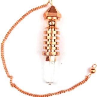 Jet 4 Isis Copper w/Crystal Point Pendulum Combine Ring Chamber Reiki Wiccan Free Booklet Jet International Crystal Therapy Booklet Healing Dowsing A++ Metaphysical Image is...
