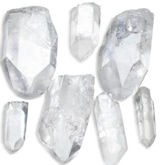 KALIFANO Museum Grade Quartz Points Bundle (500+ Carats) - Bulk High Energy Raw Lemurian Reiki Cuarzo Crystal Used for Clarity and Purpose - Information Card Included (Family...