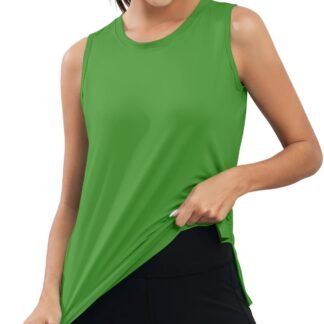 KevaMolly Workout Tank Tops for Women UPF50+ Breathable Athletic Running Shirts Sleeveless Tank Yoga Tops with Slit