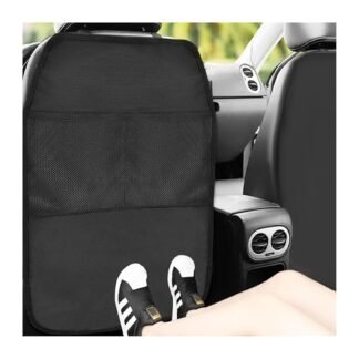 Kick Mat Back Seat Protector, Waterproof Car Backseat Protective Kick Mat with 2 Mesh Pockets, Large Vehicle Seat Back Kick Mat Organizer for Kids, Car Accessories
