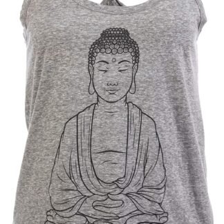 Let That Sh*t Go | Funny Zen Buddha Yoga Mindfulness Peace Hippy Women Racerback Tank Top