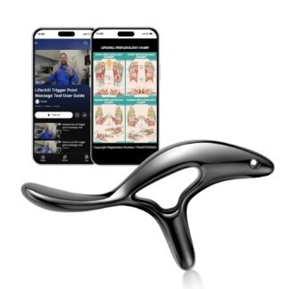 lifechill Trigger Point Massage Tool for Deep Tissue Pain Relief, Gua Sha & Muscle Scraper Tool for Full Body, Thumb Saver Acupressure Tool Relieve Plantar Fasciitis, Black
