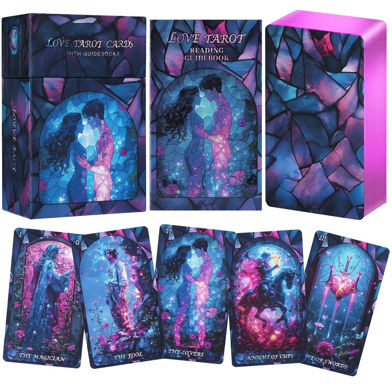 Love Tarot Cards with Guide Book for Beginners Original Unique New Pink Tarot Oracle Deck with Pretty Gold Foil Edge Guided Loving Meanings for Beginners - lunas-mystic-emporium.com Love Tarot Cards with Guide Book for Beginners Original Unique New Pink Tarot Oracle Deck with Pretty Gold Foil Edge Guided Loving Meanings for Beginners