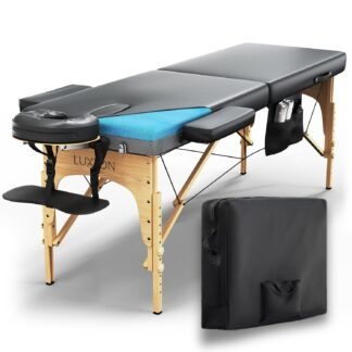 Luxton Home Memory Foam Massage Table Premium Portable Foldable Massage Bed Height Adjustable 72 Inches Long 27 Inches Wide Home Salon Spa Bed Tattoo Table with Accessories &...