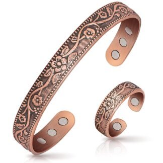 Lymphatic Drainage Ring Copper Bracelet for Women Magnetic Lymph Detox Ring and Magnetic Copper Bracelet 100 Solid Pure Copper Jewelry Gift - lunas-mystic-emporium.com Lymphatic Drainage Ring & Copper Bracelet for Women, Magnetic Lymph Detox Ring and Magnetic Copper Bracelet, 100% Solid Pure Copper Jewelry Gift