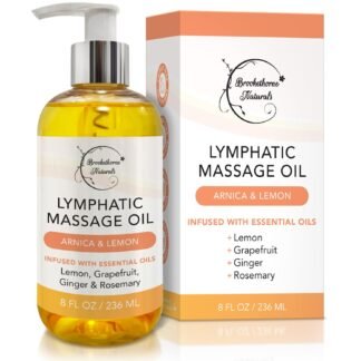 Lymphatic Massage Oil for Massage Therapy | 100% Natural Lymphatic Drainage Oil | Premium Quality with Arnica, Lemon & Ginger | for Post Surgery Recovery & Detox | 8oz by...