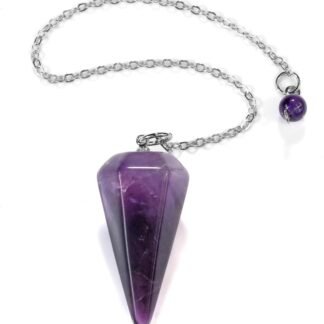 MANIFO Natural Amethyst Crystal Pendulum Faceted Point Gemstone Reiki Healing Pendulums for Dowsing Scrying