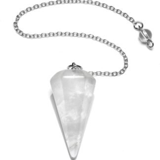 MANIFO Natural Clear Quartz Crystal Pendulum Faceted Point Gemstone Reiki Healing Pendulums for Dowsing Scrying