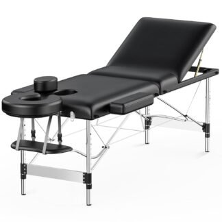 Massage Table Portable 84" Long 24" Wide Professional 3 Sections Reclining Massage Couch, Aluminum Adjustable Esthetician Bed Tattoo Table SPA Lash Salon Bed with Carrying Bag...
