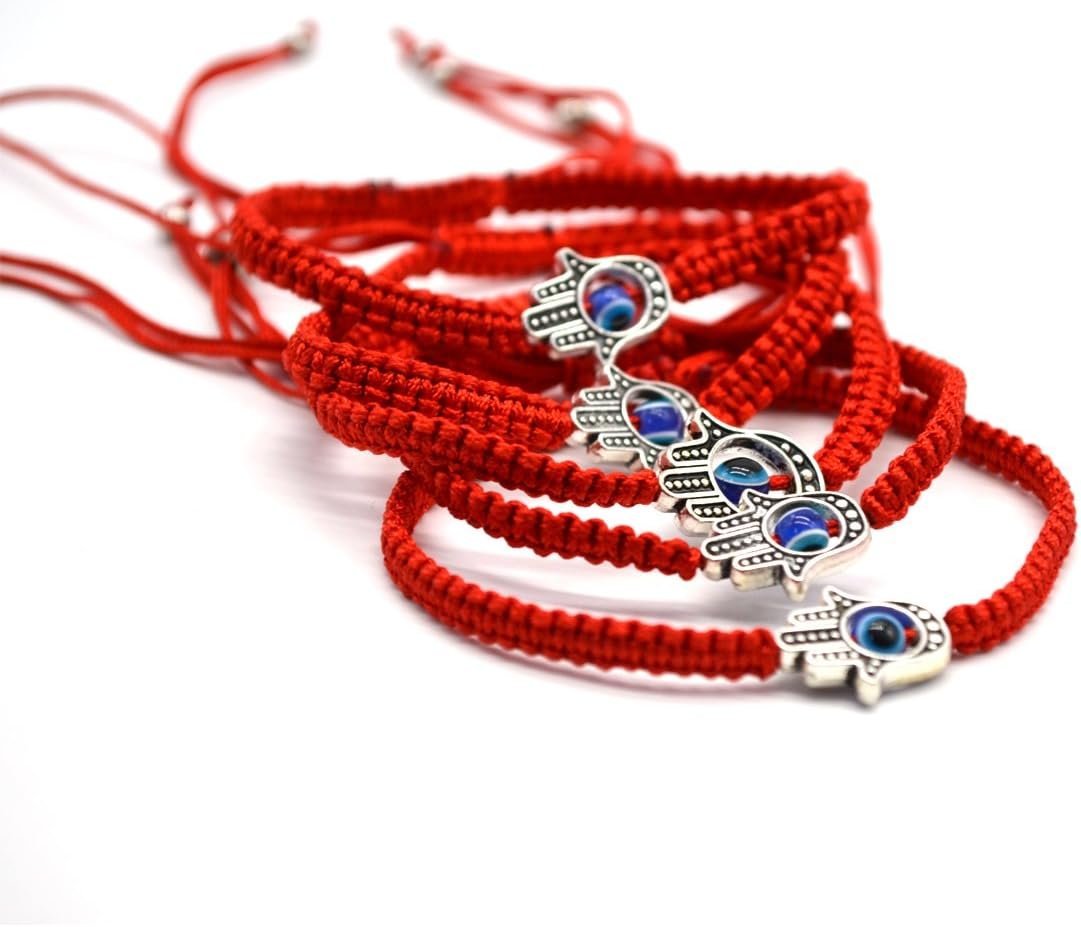 MAYMIIHOME 6 pcs Lucky Hamsa Red String Line Kabbalah Bracelets Bracelet Bangle Braided String Cord and Rotating Evil Eye Hamsa Hand - Jewish Amulet Pendant Jewelry for Success - lunas-mystic-emporium.com MAYMII·HOME 6 pcs Lucky Hamsa Red String Line Kabbalah Bracelets Bracelet Bangle Braided String Cord and Rotating Evil Eye Hamsa Hand - Jewish Amulet Pendant Jewelry for Success...
