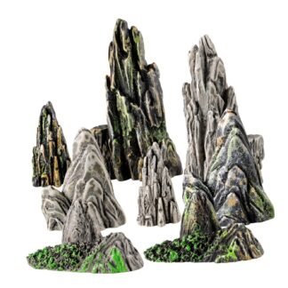 Milisten 8Pcs Miniature Vintage Rockery Statues for Bonsai Landscaping Decor Micro Landscape Mountain Adornments for Zen Gardens Aquariums and Terrariums