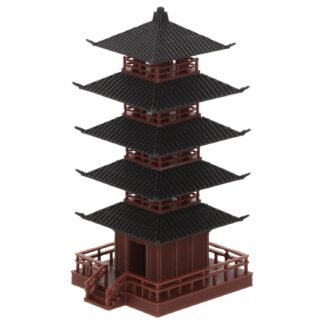 Milisten Miniature Pagoda Tower Model Rockery Ornament for Zen Garden Aquarium Decor and Desktop Display Compact Chinese Tower Figurine for Home Office Decoration