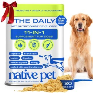 Native Pet Dog Vitamins & Supplements - 11-in-1 Vitamin Powder for Dog Food Topper - Collagen, Glucosamine, Probiotics, Omega & More- Supports Healthy Gut, Mobility & Overall...