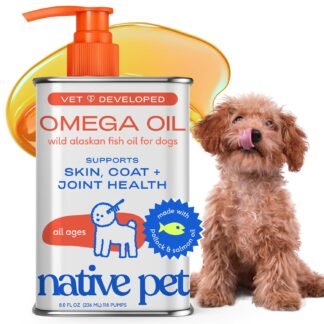 Native Pet Omega 3 Fish Oil for Dogs & Cats - Promotes Healthy Skin, Shiny Coat, & Strong Joints - Made with Wild Alaskan Salmon Oil for Dogs – Tasty, Fast-Absorbing Omega 3 6 9...