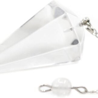 Natural Clear Quartz Gemstone Rock Crystal Hexagonal Pointed Reiki Chakra Pendant Pendulum