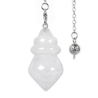 Natural White Quartz Dowsing 40mm Crystal Healing Chakra Reiki Point Pendulum