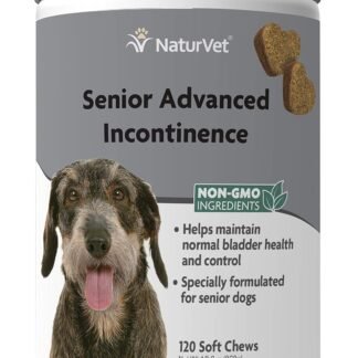 NaturVet Senior Advanced Incontinence Dog Supplement – Helps Support Dog’s Bladder Control, Normal Urination – Includes Synergistic Blend of Botanicals – 120 Ct. Soft Chews
