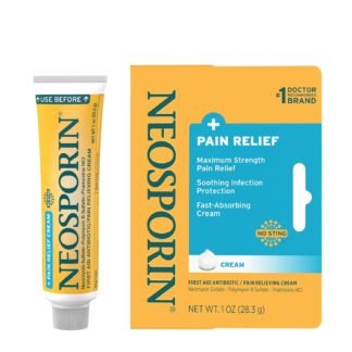 Neosporin + Maximum-Strength Pain Relief Dual Action Cream, First Aid Topical Antibiotic and Analgesic Cream for Wound Care of Minor Cuts, Scrapes and Burns, Polymyxin B &...