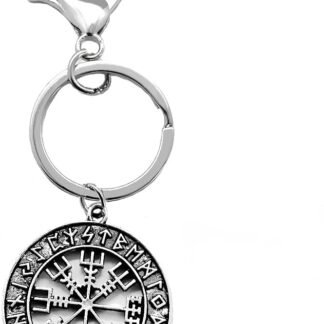 Norse mythology Stories Viking Rune Totem Compass Metal Round Pendant Keychain Religious Amulet Faith Jewellery key chain