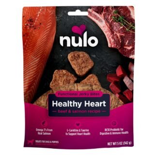 Nulo Functional Jerky Healthy Heart Beef & Salmon Dog Treats 5 OZ Bag