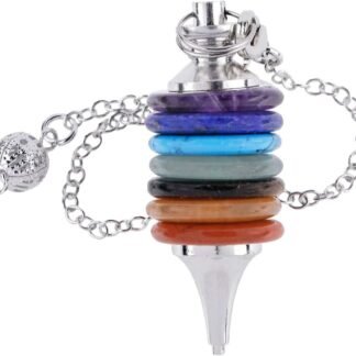 Nupuyai 7 Chakra Reiki Healing Crystals Pendulum Energy Point Stone Pendant for Dowsing Divination Balancing