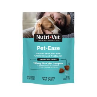 Nutri-Vet Pet-Ease Soft Chews for Dogs, Vet Formulated with Chamomile & Tryptophan to Soothe and Calm During Storms, Separation Anxiety, and Loud Noises, Dog Calming Supplement,...