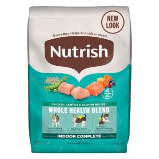 Nutrish Indoor Complete Premium Natural Dry Cat Food, Chicken with Lentils & Salmon Recipe, 14 Pounds (Packaging May Vary)