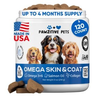 Omega 3 Fish Oil for Dogs Chews - Dog Skin & Coat Supplement for Itch Relief, Hot Spot Treatment - USA Product - Salmon Oil for Dogs Itching Skin Relief, Shedding, Hip & Joint...