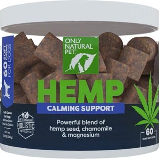 Only Natural Pet - Natural Hemp Soft Chew Bites for Dog Stress & Anxiety Relief - L-Theanine, Chamomile & Lemon Balm - Calming Chews for Dogs - 60 Count
