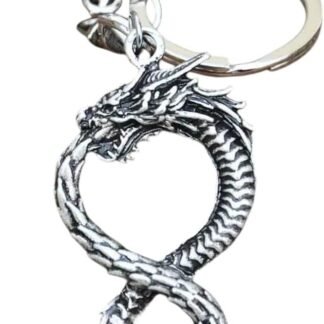 Ouroboros Dragon Punk Gothic Keychain Norse Viking Runes Protection Amulet Key Ring Accessories Jewelry