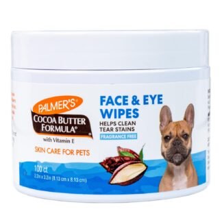 Palmer's for Pets Face and Eye Wipes with Cocoa Butter and Vitamin E, Dog Eye Cleaning and Care, Specially Fomulated for Dogs, 100ct
