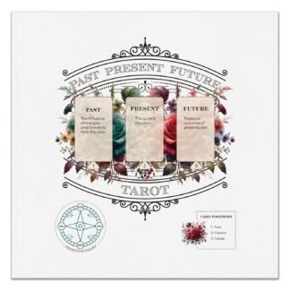 Past-Present-Future Tarot Spread Cloth with Built-in Yes/No Pendulum Chart
