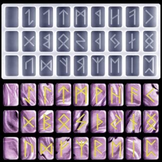Patelai Rune Stone Resin Mold Energy Symbol Silicone Mold DIY Letter Symbol Epoxy Resin Rune Letter Casting for Halloween Party DIY Craft Making