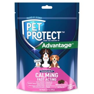 Pet Protect Fast-Acting Calming Supplement for Dogs, Vet-Formulated Tranquilify, Chicken-Flavored Soft Chews (60 Count)