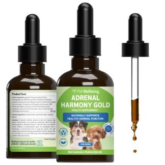 Pet Wellbeing Adrenal Harmony Gold for Dogs - Vet-Formulated - Supports Healthy Adrenal Function, Normal Cortisol Levels, Healthy Thirst & Weight – Holistic Supplement – 2 oz...