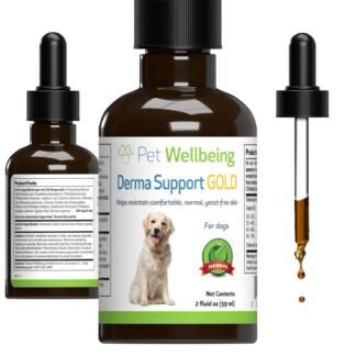 Pet Wellbeing Derma Support Gold for Dogs - Normal Skin Yeast Balance, Occasional Itching, Healthy Odor, Baikal Skullcap, Phellodendron - Veterinarian-Formulated Herbal...