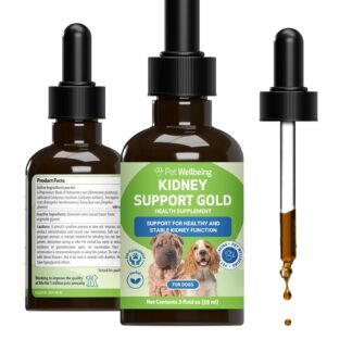 Pet Wellbeing Kidney Support Gold for Dogs - Supports Healthy Kidney Function, Fluid Balance, Energy Levels, Rehmannia, Dong Quai - Veterinarian-Formulated Herbal Supplement 2...