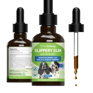 Pet Wellbeing Slippery Elm for Dogs - Vet-Formulated Dual Digestive & Throat Support - Organic Single Herb Extract - Holistic Soothing Dog Supplement - Liquid Formula 2 oz (59ml)